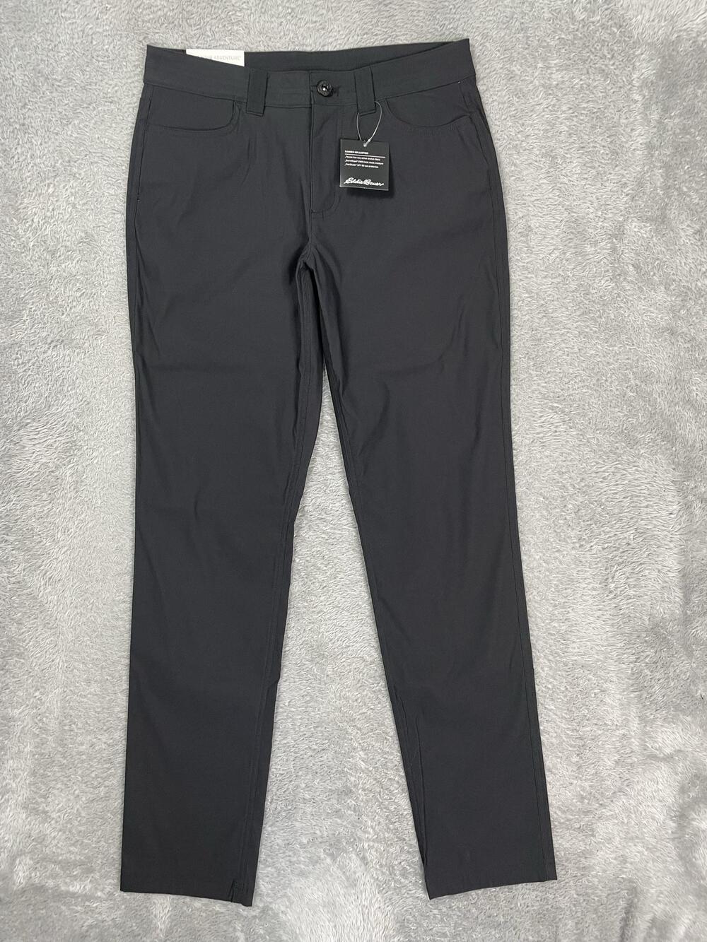 Eddie Bauer Pants Womens 4 Black Rainier Straight Mid Rise Stretch Hiking UPF